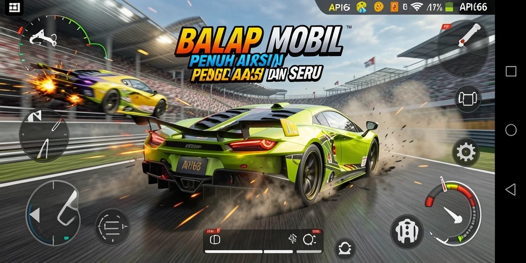 Tampilan gameplay balapan yang seru di API66.