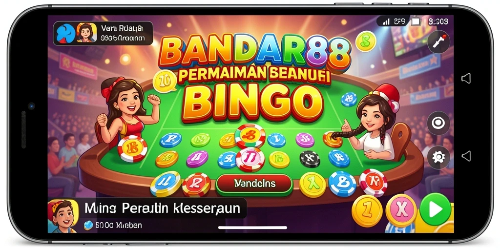 Tampilan gameplay seru di BANDAR88 dengan suasana Bingo yang meriah.