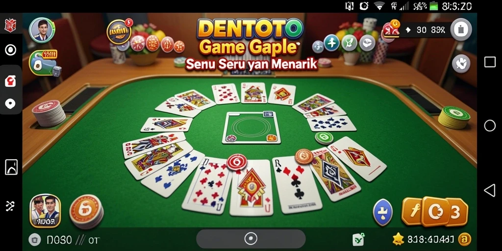 Screenshot utama DENTOTO menampilkan keseruan gameplay Gaple.