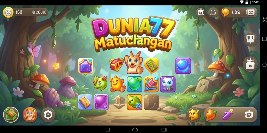 Tampilan gameplay DUNIA77 yang menarik dan penuh warna.