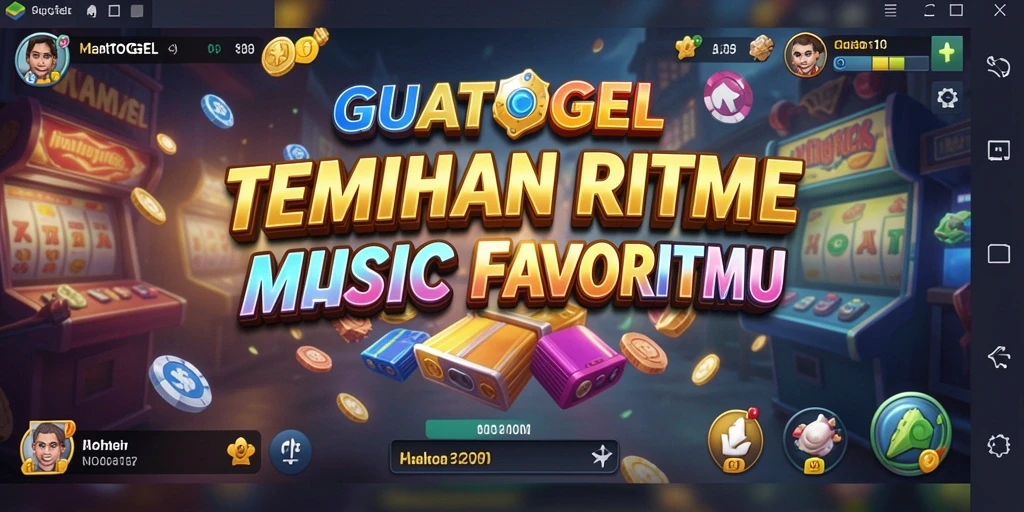 Tampilan gameplay GUATOGEL menampilkan interaksi musik yang seru.