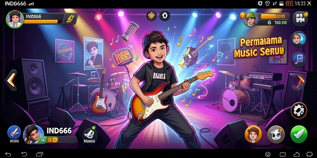 Gameplay seru IND666 dengan berbagai tantangan musik.