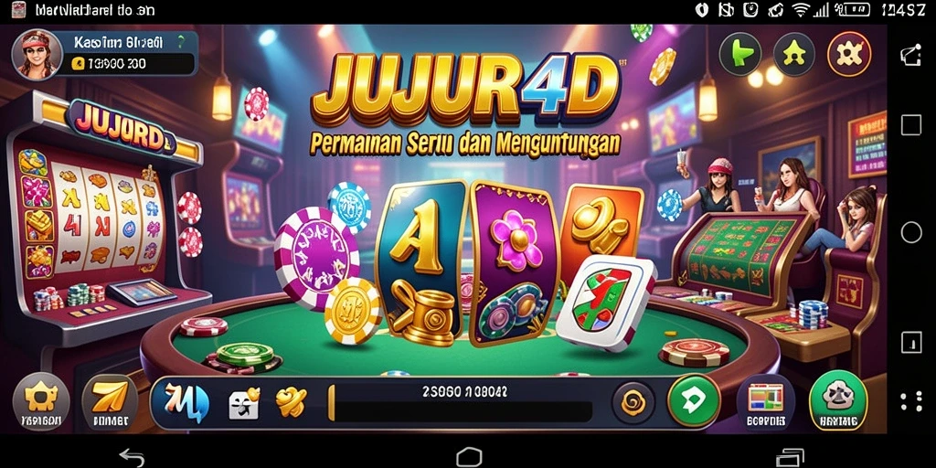 Tampilan dinamis dan menarik dari gameplay JUJUR4D di Kasino.