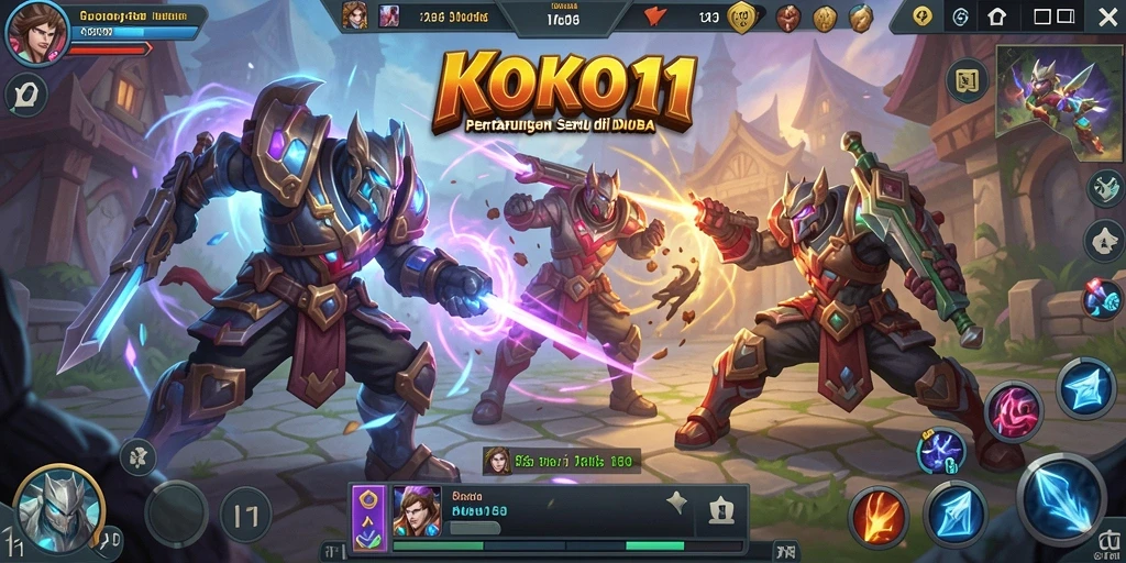Screenshot utama KOKO11 menampilkan aksi gameplay MOBA yang mendebarkan.