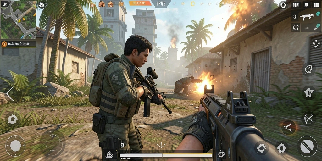 Screenshot gameplay RPRR yang menampilkan pertempuran mendebarkan.