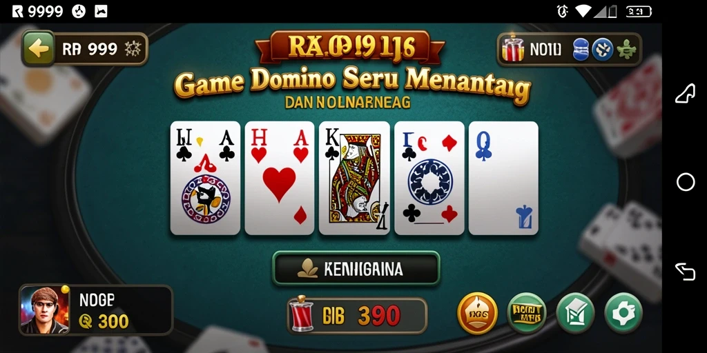 Tampilan menarik dari RR999 saat bermain game Domino.