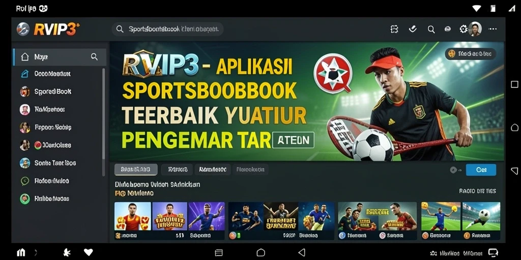 Screenshot utama RVIP3 menampilkan antarmuka taruhan yang menarik.