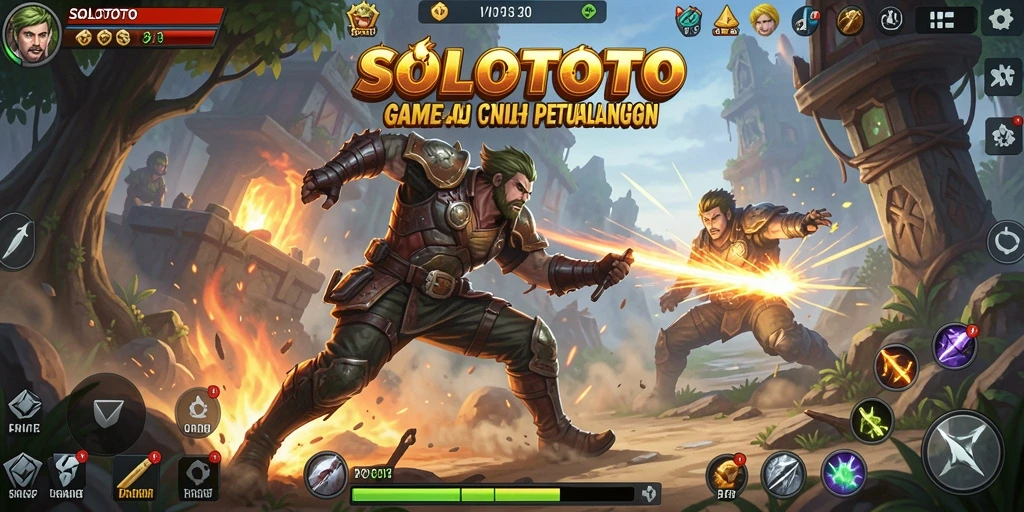 Tangkapan layar utama SOLOTOTO menampilkan aksi seru dalam gameplay.