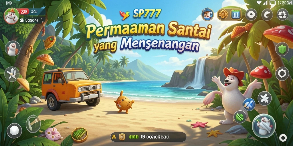 Screenshot menunjukkan gameplay menarik dan penuh warna dari SP777.