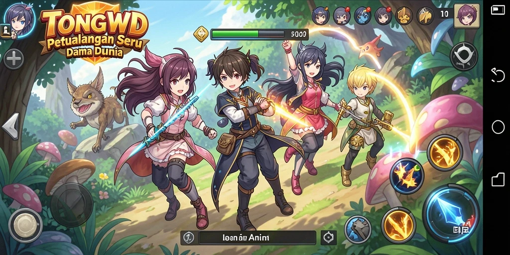 Tampilan gameplay TONGWD yang memukau dan penuh aksi.